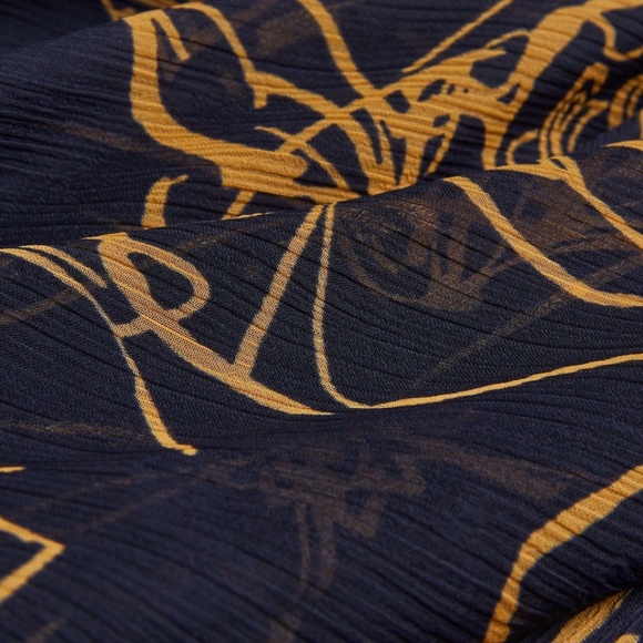 Ted Baker V Neck Printed Tie Front Mini Dress Navy - Size 1 - Picture 3 of 6